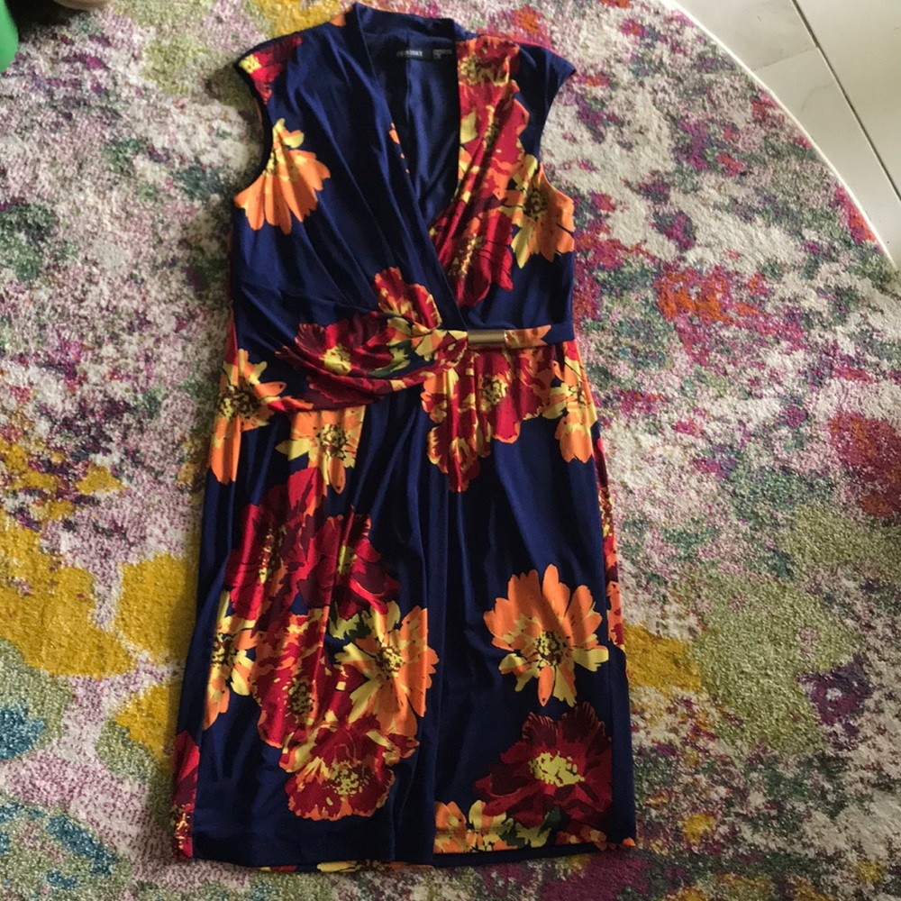 Ellen Tracy Navy Floral Dress